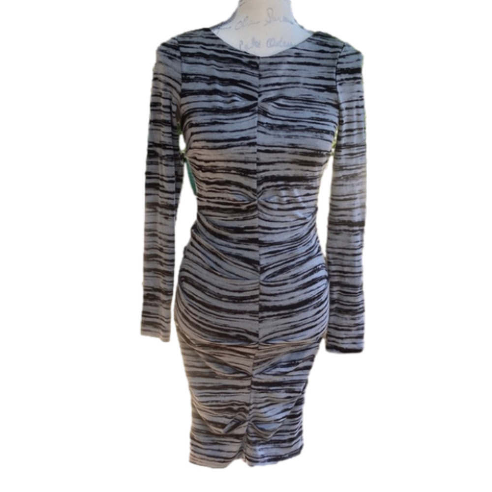 Artelier Nicole Miller Scratch Point Ruched Dress Size P